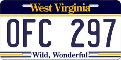 WV license plate OFC297