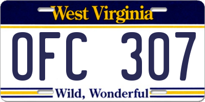 WV license plate OFC307