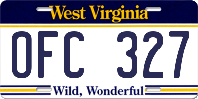 WV license plate OFC327
