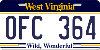 WV license plate OFC364