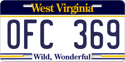 WV license plate OFC369