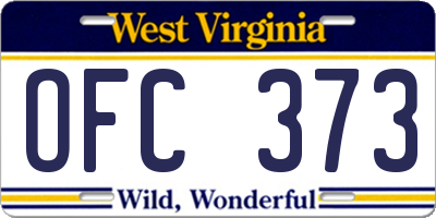 WV license plate OFC373