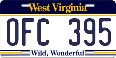 WV license plate OFC395