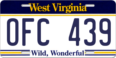 WV license plate OFC439