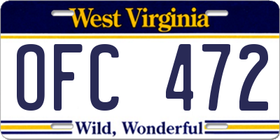 WV license plate OFC472