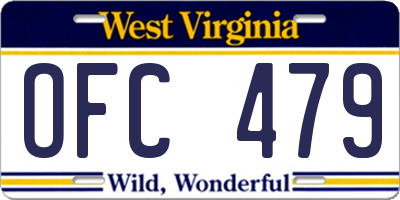 WV license plate OFC479