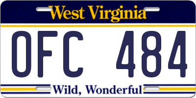 WV license plate OFC484