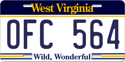 WV license plate OFC564