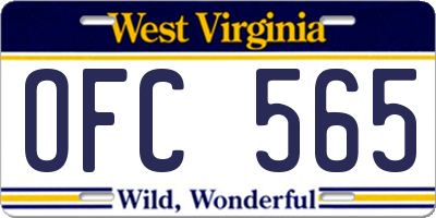 WV license plate OFC565