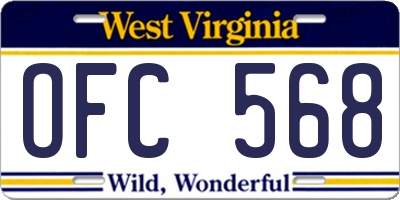 WV license plate OFC568