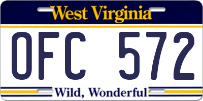 WV license plate OFC572