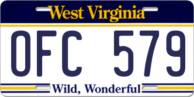 WV license plate OFC579