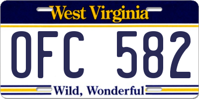 WV license plate OFC582