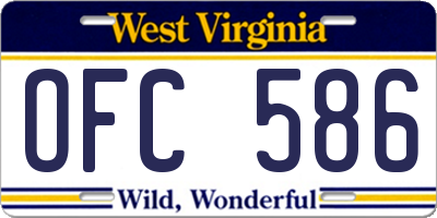 WV license plate OFC586