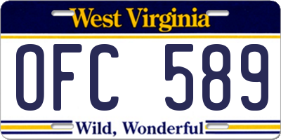 WV license plate OFC589