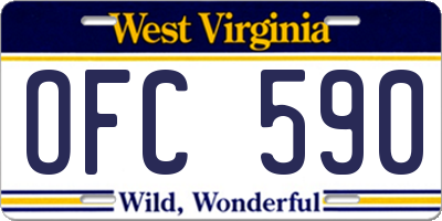 WV license plate OFC590