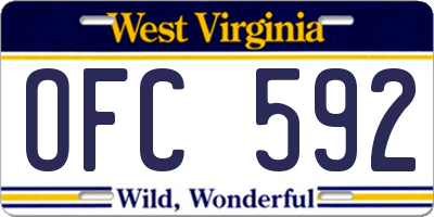 WV license plate OFC592