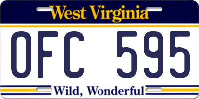WV license plate OFC595