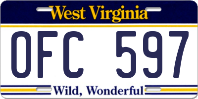 WV license plate OFC597