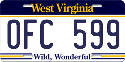 WV license plate OFC599