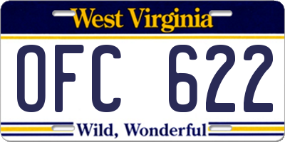 WV license plate OFC622