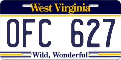 WV license plate OFC627