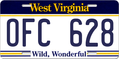 WV license plate OFC628