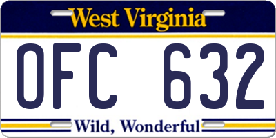 WV license plate OFC632