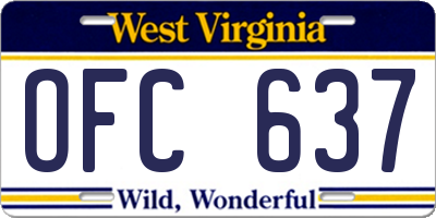 WV license plate OFC637