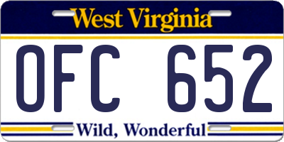 WV license plate OFC652