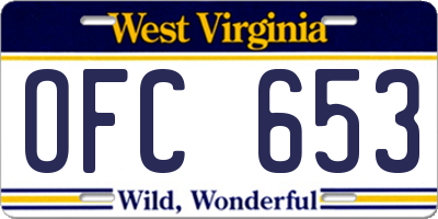 WV license plate OFC653