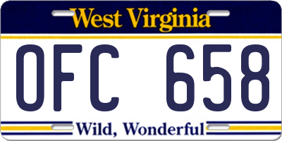 WV license plate OFC658