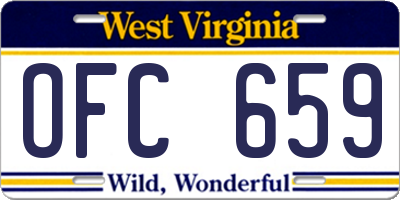 WV license plate OFC659