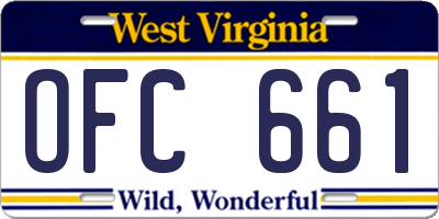 WV license plate OFC661