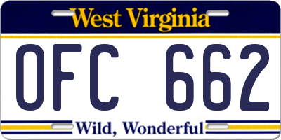WV license plate OFC662