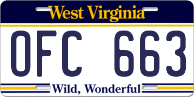 WV license plate OFC663