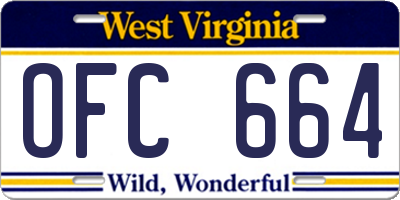 WV license plate OFC664
