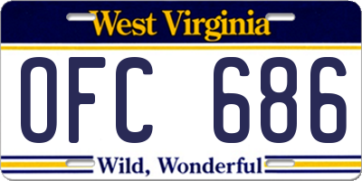 WV license plate OFC686