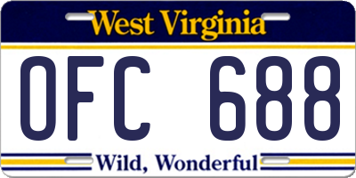 WV license plate OFC688