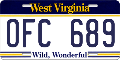 WV license plate OFC689