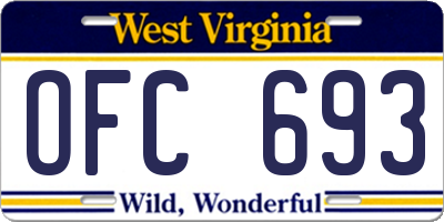 WV license plate OFC693