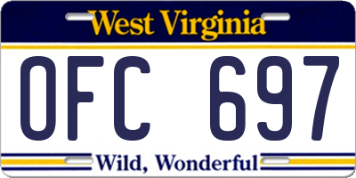 WV license plate OFC697