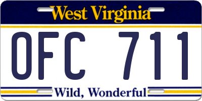 WV license plate OFC711