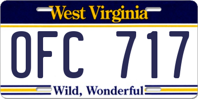 WV license plate OFC717