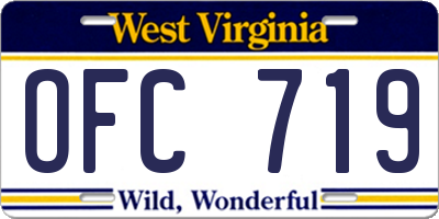 WV license plate OFC719