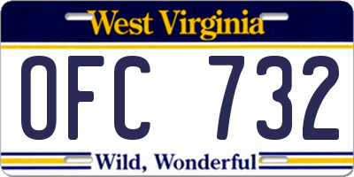 WV license plate OFC732