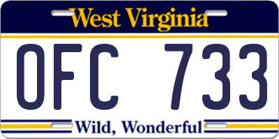 WV license plate OFC733
