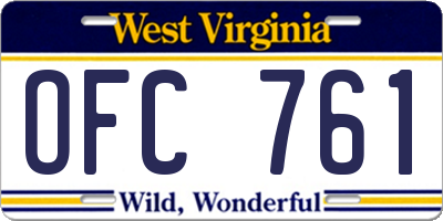 WV license plate OFC761
