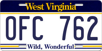 WV license plate OFC762