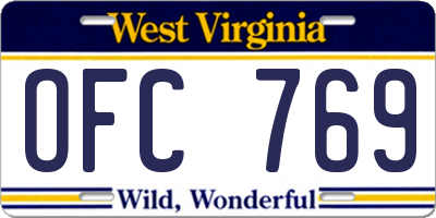 WV license plate OFC769